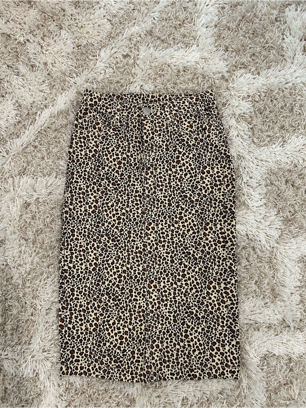 Be-Girl Animal Print Denim Skirt Modest XS